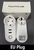 WiFi Smart Plug 16A EU CH IT Brazil Socket + 2.1A Dual USB Charger - Tuya Smart Life APP - Alexa Google Home Assistant Voice Control