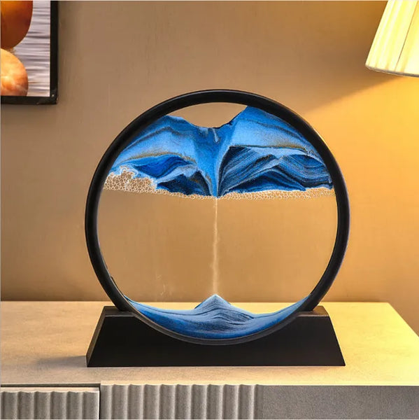 3D Moving Sand Art Picture Glass Craft Deep Sea Sand scape In Motion Display Flowing Sand Frame Sand Flowing Painting Gifts