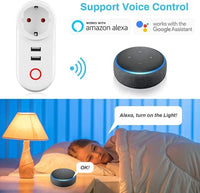 WiFi Smart Plug 16A EU CH IT Brazil Socket + 2.1A Dual USB Charger - Tuya Smart Life APP - Alexa Google Home Assistant Voice Control