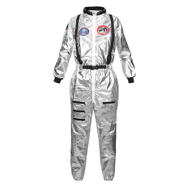 Astronaut Costume Adult Silver Spaceman Costume Plus Size  Women Space Suit Party Dress up Costume  Astronaut Suit Adults White