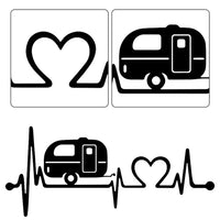 Brand New Car Sticker Caravan Love Heartbeat Car Sticker Camper Decals Body Window Stickers Car Styling Vinyl Decals Stickers