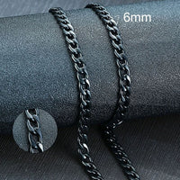 Vnox Men's Cuban Link Chain Necklace Stainless Steel Black Gold Color Male Choker colar Jewelry Gifts for Him Jack's Clearance