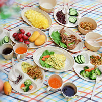 VILEAD 24 pcs Picnic Dishes Set Portable Outdoor Tableware Camping BBQ Travel Food Grade PP Reusable Picnic Camping Tableware