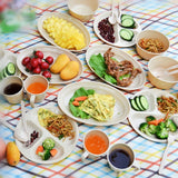 VILEAD 24 pcs Picnic Dishes Set Portable Outdoor Tableware Camping BBQ Travel Food Grade PP Reusable Picnic Camping Tableware