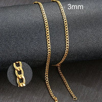 Vnox Men's Cuban Link Chain Necklace Stainless Steel Black Gold Color Male Choker colar Jewelry Gifts for Him Jack's Clearance