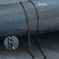 Vnox Men's Cuban Link Chain Necklace Stainless Steel Black Gold Color Male Choker colar Jewelry Gifts for Him Jack's Clearance