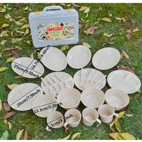 VILEAD 24 pcs Picnic Dishes Set Portable Outdoor Tableware Camping BBQ Travel Food Grade PP Reusable Picnic Camping Tableware