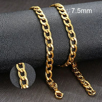 Vnox Men's Cuban Link Chain Necklace Stainless Steel Black Gold Color Male Choker colar Jewelry Gifts for Him Jack's Clearance