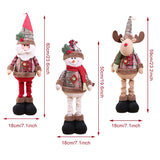 Santa Claus Christmas Ornaments Tree Decor Elk Snowman Plush Christmas Telescopic Doll Decoration For Home 2024 Navidad Gift Kid