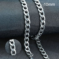 Vnox Men's Cuban Link Chain Necklace Stainless Steel Black Gold Color Male Choker colar Jewelry Gifts for Him Jack's Clearance