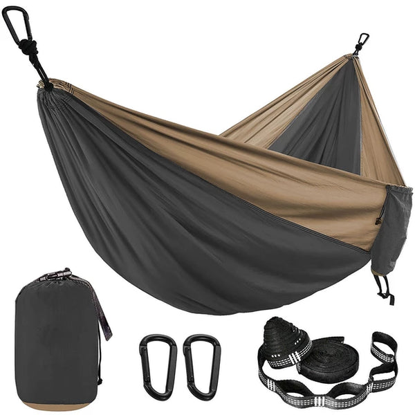 Solid Color Parachute Hammock with Hammock straps and Black carabiner Camping Survival travel Double Person outdoor furniture Jack's Clearance