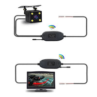 Wireless Rear View Backup Camera - 4.3" Foldable Monitor, Car Reverse Parking Kit