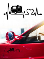 Brand New Car Sticker Caravan Love Heartbeat Car Sticker Camper Decals Body Window Stickers Car Styling Vinyl Decals Stickers