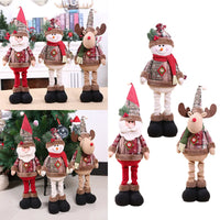 Santa Claus Christmas Ornaments Tree Decor Elk Snowman Plush Christmas Telescopic Doll Decoration For Home 2024 Navidad Gift Kid