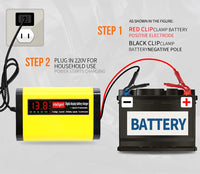 12V 2A Smart Lead Acid Battery Charger Lcd Display 110V 220V For 5AH 7AH 12AH 20AH Motorcycle Toy Car Charge EU US Plug