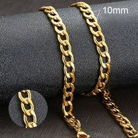 Vnox Men's Cuban Link Chain Necklace Stainless Steel Black Gold Color Male Choker colar Jewelry Gifts for Him Jack's Clearance