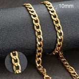 Vnox Men's Cuban Link Chain Necklace Stainless Steel Black Gold Color Male Choker colar Jewelry Gifts for Him Jack's Clearance