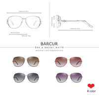 BARCUR Women Gradient Sunglasses Polarized Sun Glasses Luxury Round Eyewear lunette de soleil homme