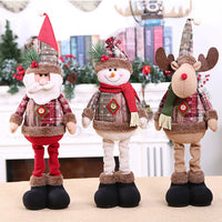 Santa Claus Christmas Ornaments Tree Decor Elk Snowman Plush Christmas Telescopic Doll Decoration For Home 2024 Navidad Gift Kid