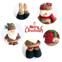 Santa Claus Christmas Ornaments Tree Decor Elk Snowman Plush Christmas Telescopic Doll Decoration For Home 2024 Navidad Gift Kid