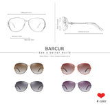 BARCUR Women Gradient Sunglasses Polarized Sun Glasses Luxury Round Eyewear lunette de soleil homme