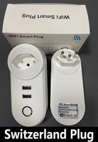 WiFi Smart Plug 16A EU CH IT Brazil Socket + 2.1A Dual USB Charger - Tuya Smart Life APP - Alexa Google Home Assistant Voice Control