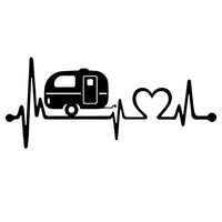 Brand New Car Sticker Caravan Love Heartbeat Car Sticker Camper Decals Body Window Stickers Car Styling Vinyl Decals Stickers