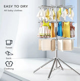 Foldable Clothes Drying Laundry Rack Portable Space Saving Adjustable Height-Adjustable Stainless Steel Laundry Drying Rack
