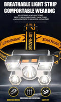 Super Bright 5 LED Head Flashlight USB Rechargeable HeadLamp Outdoor Powerful Waterproof Camping Fishing Adventure Head Lantern