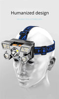 Super Bright 5 LED Head Flashlight USB Rechargeable HeadLamp Outdoor Powerful Waterproof Camping Fishing Adventure Head Lantern