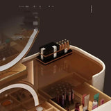 Luxury LED Makeup Vanity – White Dressing Table with Mirror & Storage for Bedroom or Salon