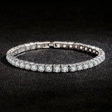 Women’s S925 Sterling Silver Tennis Bracelet – ALIZERO 4mm Zirconia, Elegant Engagement Jewelry