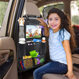 Car Backseat Organizer with Touchscreen Tablet Holder – Storage Pockets & Seat Protector