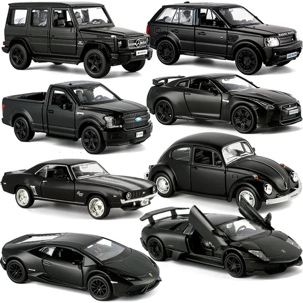 1:36 Diecast Car Models Dark Black Series Exquisite Made Collectible Play Mini Cars 12.5 Cm