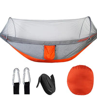 Automatic Quick-opening Mosquito Net Hammock Outdoor Camping Pole Hammock swing  Anti-rollover Nylon Rocking Chair 260x140cm Jack's Clearance