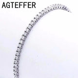 925 Sterling Silver Women’s Rose Gold Tennis Bracelet Cubic Zirconia Jewelry