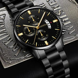 Quartz Watch Men Business Fashion Fake Three Eye Six Pin Calendar Watch For Men Mesh Belt Men Watch Non Mechanical Boy - Jack's Clearance