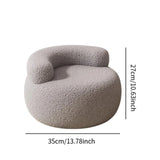 Lamb Wool Round Backrest Footstool