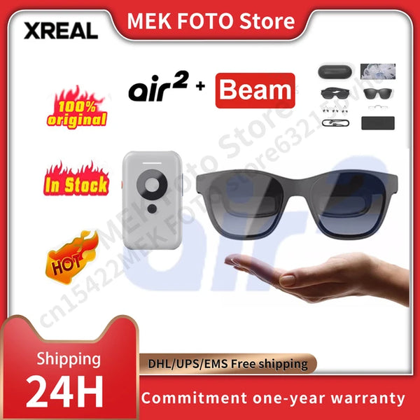 Smart AR Glasses Beam Portable 130 Inch Space Giant Screen Micro-OLED 1080P View Mobile Computer HD Private Cinema