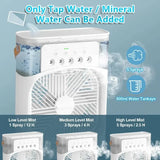 3-in-1 Mini Portable Air Cooler, Humidifier & LED Night Light – Household & Office Fan