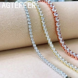 925 Sterling Silver Women’s Rose Gold Tennis Bracelet Cubic Zirconia Jewelry