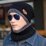 Winter Skullies Beanies Hat - Unisex Wool Scarf Cap with Balaclava Mask