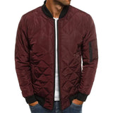 Solid Color Cotton-padded Jacket - Lingge Stitched, Thickened Collar, Winter Warm