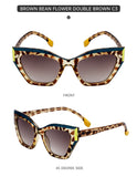 Sexy Cat Eye Sunglasses Women Men Big Frame 2024 Luxury Brand Vintage Fashion Cateye Sun Glasses Ladies Leopard Shades Eyewear