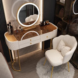 Luxury LED Makeup Vanity – White Dressing Table with Mirror & Storage for Bedroom or Salon