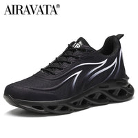 Men's Flame Printed Sneakers Flying Weave Sports Shoes Comfortable Running Shoes Outdoor Men Athletic Shoes Jack's Clearance