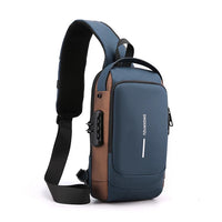 Chest Bag for Men - Crossbody Bag - Waterproof - USB Shoulder Bag - Anti-Theft Travel Messenger Chest Sling Pack - Fashion Luxury Designer