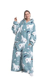 Oversized Wearable Blanket Cozy Warm Hoodie for Adults Soft Sweatshirt for Gifts One Size Fits All