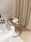 Transparent Nordic Glass Coffee Table – Adjustable Steel Side Table