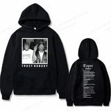 Tupac 2pac Graphic Hoodie Men Clothing Fashion Oversized Hip Hop Comfortable Autumn Winter Sweatshirt Male Casual Fleece Hoodies